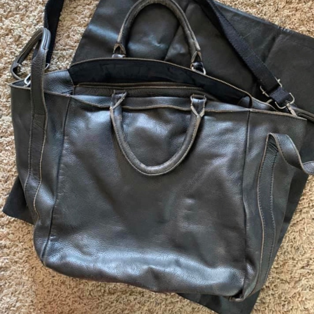 Free People XL black leather purse